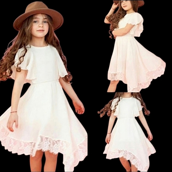 NWOT Joyfolie Boho Lace Midi Dress Lakynna Girls Asymmetrical Size 12 - Picture 5 of 5